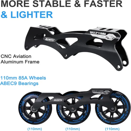 Miniatura 2 de Patines en línea para hombres y mujeres, patines de 3 ruedas para hombres y mujeres, patines de carreras de velocidad en línea de alto rendimiento