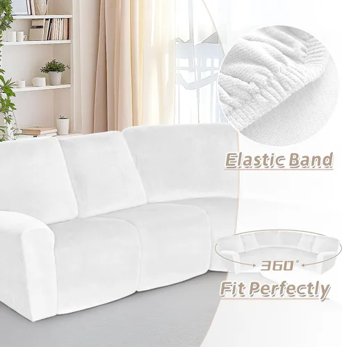 Miniatura 182 de Arfntevss Fundas de sofá seccional reclinable de terciopelo, Funda de sofá seccional de esquina para sofá reclinable, Funda elástica suave