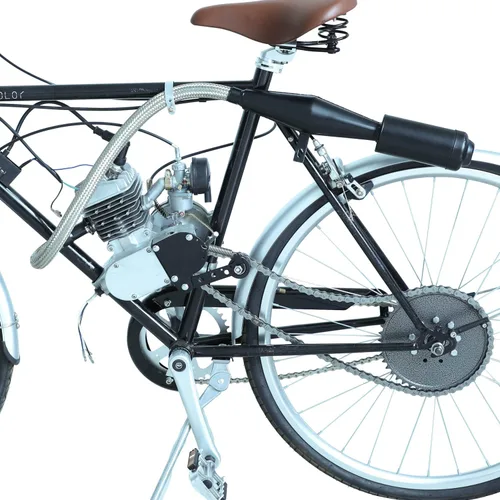 Miniatura 2 de YOXUFA Silenciador de escape flexible de 2 tiempos + kit ajustador tensor de cadena para 49 cc, 60 cc, 66 cc, 80 cc, 100 cc, bicicleta motorizada