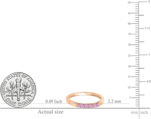 Miniatura 152 de Dazzlingrock Collection Anillo de boda redondo de 5 piedras preciosas o diamantes para mujer en oro macizo de 10 K/14 K/18 K