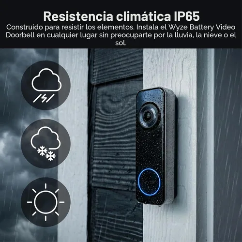 Miniatura 7 de Wyze Timbre de video con batería, cámara inalámbrica, 1536 x 1536 HD+ con visión nocturna a color, audio de 2 vías, vista 1:1 de cabeza a pies