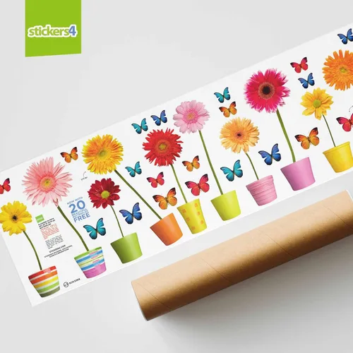 Miniatura 5 de 10 adhesivos de resorte para ventanas de vidrio con 20 calcomanías de mariposa para ventana, calcomanías de flores grandes, calcomanías de primavera