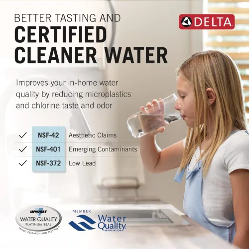 Miniatura 3 de Sistema de filtro de agua Delta Clarifi de alto flujo debajo del fregadero, filtro de agua para grifo de fregadero de cocina y baño, DWQ3501510