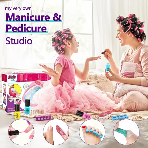 Miniatura 4 de Juego de regalo para el día de spa para niñas, regalo de cumpleaños de Navidad, arte de uñas, salón de belleza, kit de accesorios de spa para pies