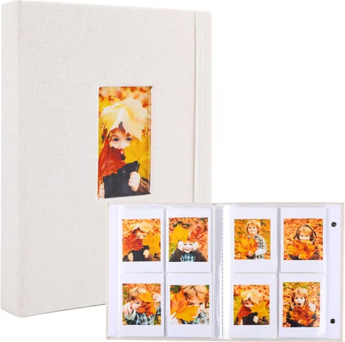 Polaroid - Álbum de fotos, pequeño libro de imágenes con capacidad para 280 fotos, libro de recuerdos beige para imágenes de 2 x 3 pulgadas, álbum