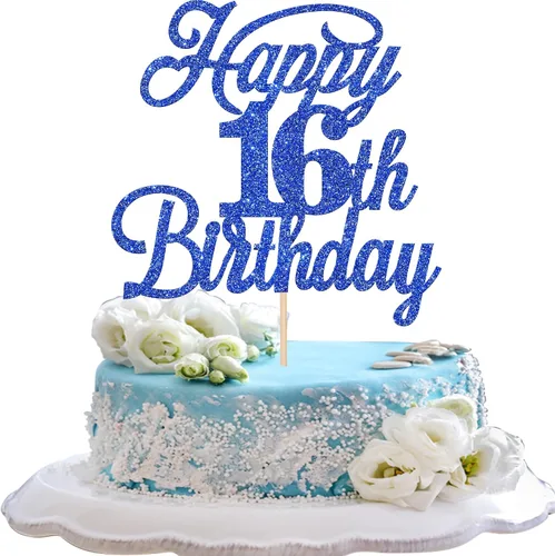 Miniatura 15 de Rsstarxi 1 paquete de decoración para tarta de cumpleaños 8 con purpurina negra de 8 años y fabulosos saludos a 8 años de edad, para celebrar el 8º