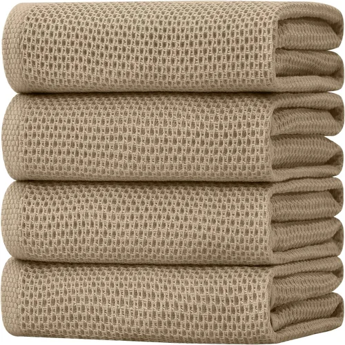 Miniatura 66 de Homaxy Paños de cocina de 100% algodón con tejido de gofre, ultra suaves, absorbentes, de secado rápido, 12 x 12 pulgadas, paquete de 6, amarillo