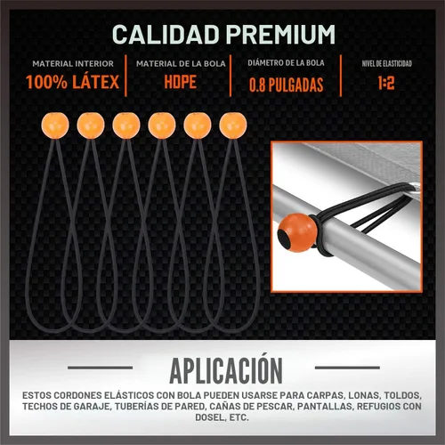 Miniatura 5 de HORUSDY Tarro surtido de 31 cuerdas elásticas de alta calidad, incluye cuerdas elásticas de 10, 18, 24, 32, 40 pulgadas, lazos de cremallera de 6 31
