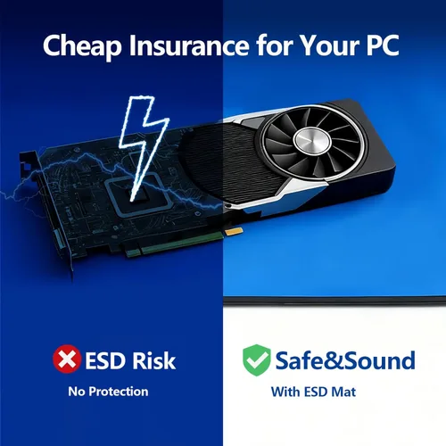 Miniatura 2 de Kit portátil antiestático ESD para construcción de PC y reparación de electrónica, protección disipativa estática con correa de muñeca, clip