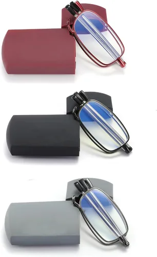 Miniatura 7 de sevenplus Paquete de 2 lentes de lectura con bloqueo de luz azul, antirreflejos UV, plegables, bisagra de resorte para computadora para mujeres
