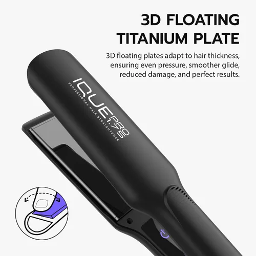 Miniatura 7 de iQUE Plancha plana de titanio de 1.75 pulgadas de ancho, plancha alisadora y peinadora Prensa de seda profesional, cabello grueso y largo MCH