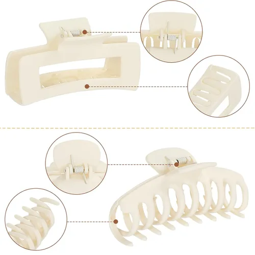 Miniatura 2 de laxizar Paquete de 8 pinzas rectangulares para el cabello para mujeres y niñas, clips de bandana grandes, pinzas de sujeción fuerte para el cabello