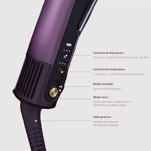 Miniatura 11 de Shark SilkiPro™ Straight Plancha de cabello húmedo a seco + secador rápido 3 peines intercambiables Secado ultrarrápido Sin daños por calor