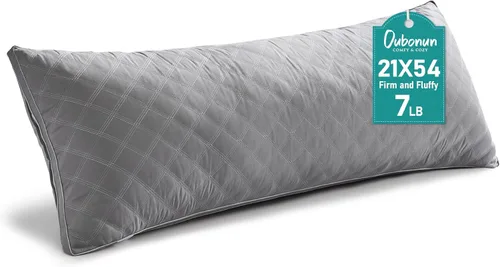 Miniatura 11 de Oubonun - Almohada de cuerpo completo para dormir - Almohada corporal ajustable firme y esponjosa para adultos - Almohada larga y grande