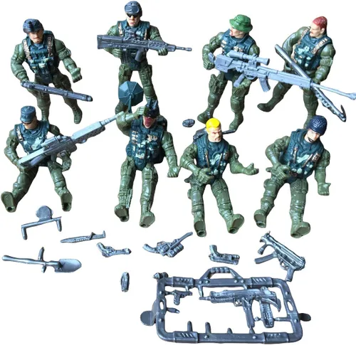 Miniatura 5 de Figura de acción de soldado para hombres del ejército con accesorios de armas, figura del equipo SWAT, juego militar, ideal para Navidad