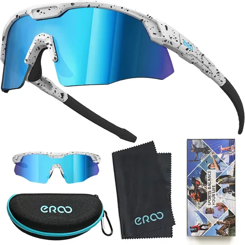 Miniatura 9 de Gafas de sol de béisbol pequeñas envolventes para jóvenes, niños y mujeres, para correr, ciclismo, deportes al aire libre S598 Blanco / Punto / Azul