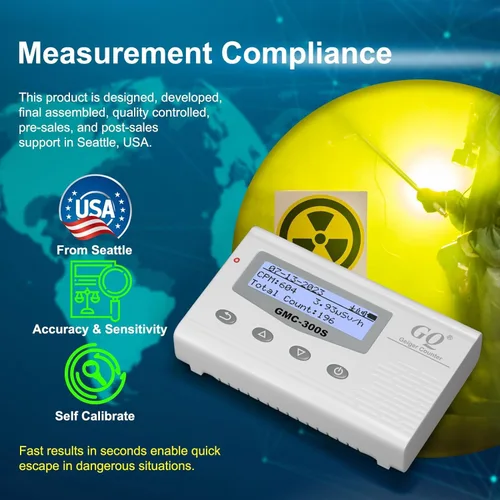 Miniatura 3 de GQ GMC 300S Detector de radiación nuclear Medidor Equipo de prueba, suministros de protección contra radiación de laboratorio, dosímetro beta gamma