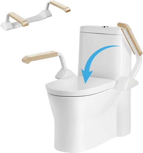 Rieles de seguridad de inodoro para personas mayores, soporte de inodoro plegable resistente para personas mayores, rieles de asiento de inodoro