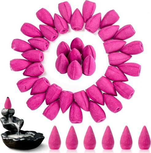 Sukh Conos de incienso de reflujo para cascada – 108 piezas de cono perfumado de cascada a granel fuente de humo aromático para aromaterapia, yoga,
