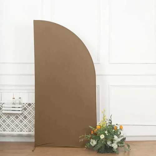 Miniatura 158 de Efavormart - Juego de 4 fundas de elastano beige para arco de media luna, fundas de telón de fondo Chiara de 2.5 pies a 7 pies para escenarios