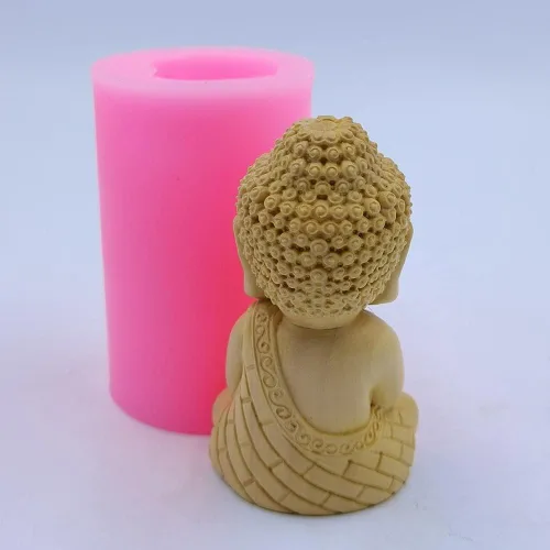 Miniatura 3 de Molde de vela de Buda, versión mejorada, molde de cera perfumada, moldes de silicona hechos a mano para decoración de manualidades de yeso de resina