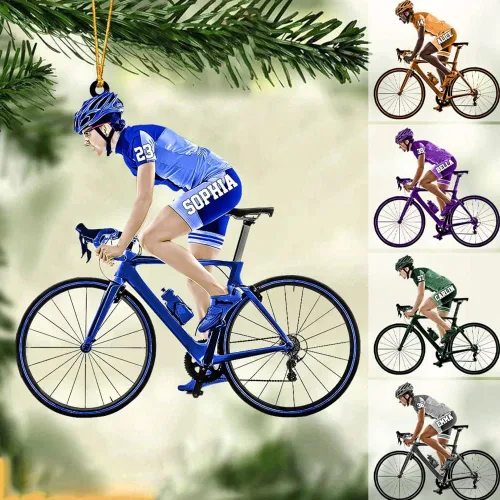 Miniatura 10 de Adorno plano de acrílico personalizado para hombre, triatlón, atleta, motociclista, bicicleta, adorno acrílico, regalo para ciclistas para amantes