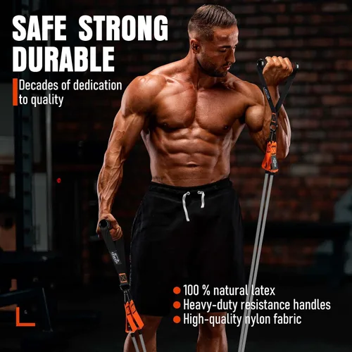 Miniatura 2 de Resistance Bands with Handles, 175lb Exercise Bands for Working Out, Fitness Bands, Workout Bands with Door Anchor and Ankle Straps, Physical