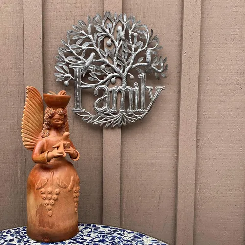 Miniatura 3 de Letrero familiar para colgar en la pared, decoración del árbol de la vida, decoración del hogar para interiores y exteriores, hecho a mano en Haití