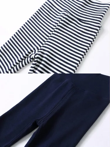 Miniatura 4 de ACESTAR Pantalones de algodón de cintura alta para recién nacidos y bebés leggings casuales con pies de 0 a 12 meses paquete de 3 unidades 1 paquete