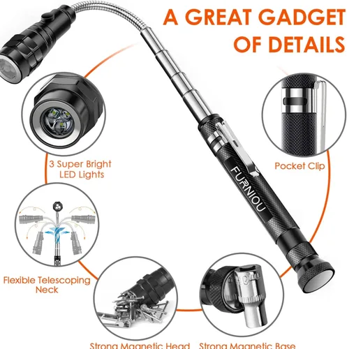 Miniatura 3 de Regalos para hombres, herramienta de recogida magnética LED, rellenos de calcetín para adultos, regalos de cumpleaños para hombres, linterna