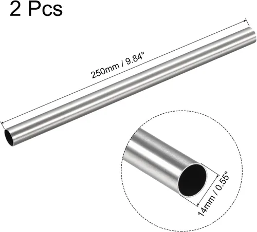 Miniatura 105 de uxcell Tubo de acero inoxidable 304, diámetro exterior de 34 mm x 1,5 mm de espesor de pared, 300 mm de longitud de tubería metálica para maquinaria