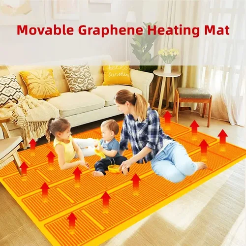 Miniatura 2 de Alfombra de calefacción eléctrica, tapete calefactable, almohadilla térmica eléctrica, calentador de pies con temporizador y termostato ajustable