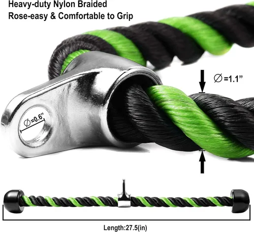 Miniatura 3 de Cable de tracción de cuerda de tríceps de lujo, 27 y 36 pulgadas de longitud, fácil de agarrar y antideslizante, accesorio de cable para ejercicio