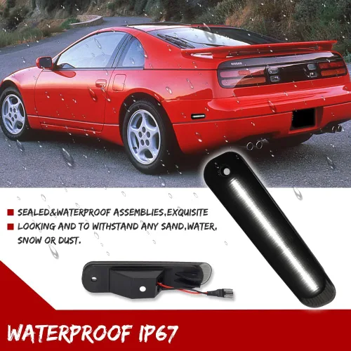 Miniatura 4 de Lente Roja Luz Marcadora Lateral del Parachoques Trasero Conjunto de Carcasa de Lámpara del Guardabarros Compatible con Nissan 300ZX Z32 1990 1991