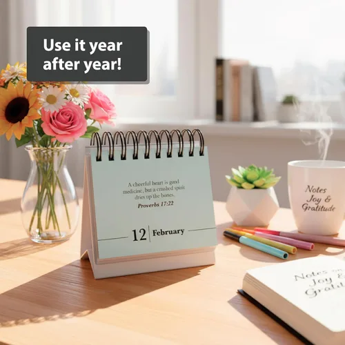 Miniatura 5 de Calendario perpetuo Verse A Day Disfrútalo año tras año, 365 versículos cristianos de la Biblia de la NVI para inspirar tu devocional diario