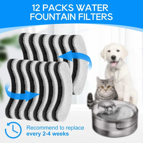 Miniatura 8 de Reemplazo de filtro de cuenco de agua para perros, filtros de fuente para mascotas para dispensador de agua para perros DF10 y DF30 (paquete de 12)