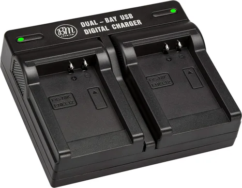 BM Premium EN-EL12 Cargador de batería dual para Nikon Coolpix A1000 B600 W300 A900 AW100 AW110 AW120 AW130 S6200 S6300 S8200 S9050 S9200 S9300 S940