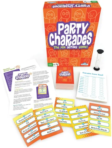 Miniatura 4 de Outset Juego de charadas para fiestas de medios – Diversión familiar con 500 cartas de charadas y temporizador – Esencial para la noche