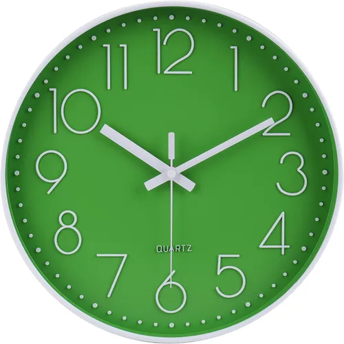 Miniatura 11 de jomparis Reloj de Pared Morado de 12 Pulgadas Reloj de Pared de Cuarzo Silencioso para Dormitorio, Hogar, Sala de Estar