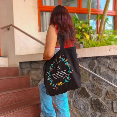 Miniatura 75 de Ecoright Bolsa de lona estética para mujer, bolsa grande con cremallera y bolsillo, bolsa de mano para mujer, para yoga, trabajo, playa