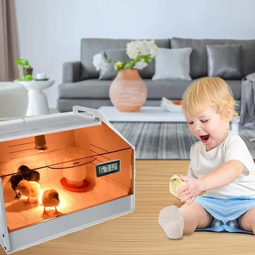Miniatura 5 de Caja caliente inteligente para criadores, 10-30 pollitos y animales pequeños, incubadora manual, calentador de gallinero, jaula de criador