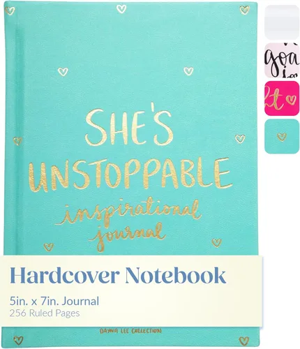 Miniatura 10 de WORLD TRAVELER Cuaderno inspirador de tapa dura, diario de citas para mujer, cuaderno plano de piel sintética "The Future is Bright", colección