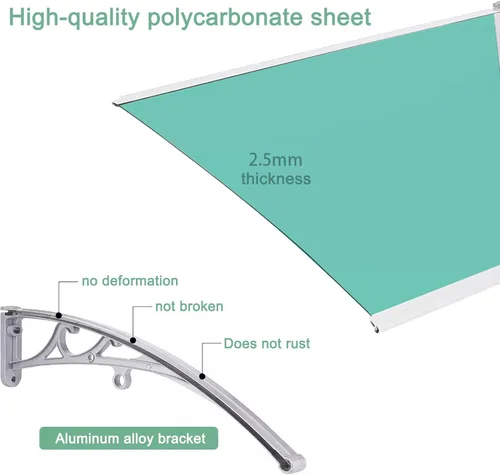 Miniatura 3 de Toldo verde para ventana con protección UV, lluvia, nieve, luz solar, toldo para puerta delantera, patio, puerta delantera al aire libre, patio