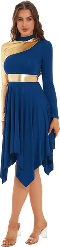 Miniatura 6 de Vestido de baile litúrgico sin mangas con dobladillo irregular para mujer