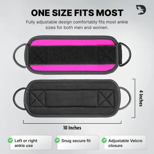 Miniatura 6 de DMoose Fitness Ankle Strap for Cable Machine - One Size Fit with Premium Padding Cuffs, Ankle Bands for Working Out, Booty Workouts, Leg Extension