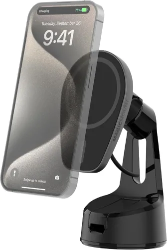 Miniatura 9 de Scosche MPQMD-SP MagicMount Charge Pro Qi2 Cargador de montaje en coche MagSafe de carga inalámbrica rápida, soporte magnético de teléfono celular