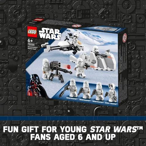 Miniatura 6 de LEGO Star Wars Snowtrooper - Paquete de batalla 75320, juguete de construcción con 4 figuras, lanzadores y bicicleta rápida, idea de regalo
