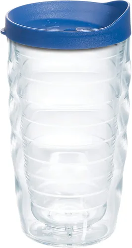 Taza de viaje Tervis de doble pared transparente y colorida con tapa fabricada en Estados Unidos mantiene las bebidas frías y calientes, 10 onzas,