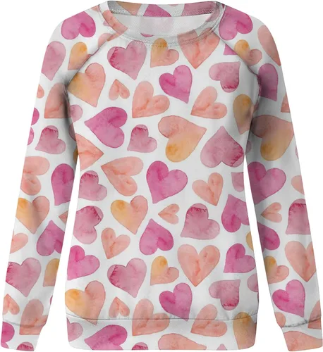 Miniatura 7 de Sudadera de manga larga con estampado de leopardo y corazón para mujer, para el día de San Valentín, sin botones, para niñas, regalos