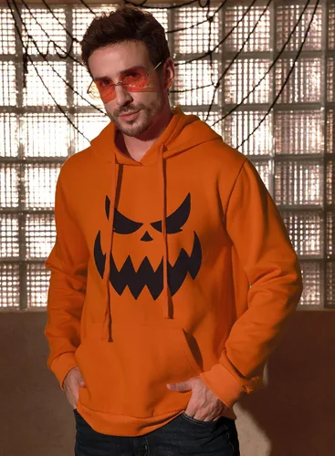Miniatura 7 de Arvilhill Sudadera con capucha de calabaza de Halloween para hombre